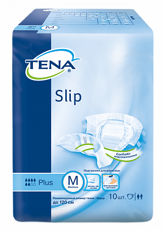 ТЕНА Slip Plus Подгузники для взрослых, M, 10 шт - фото № 1